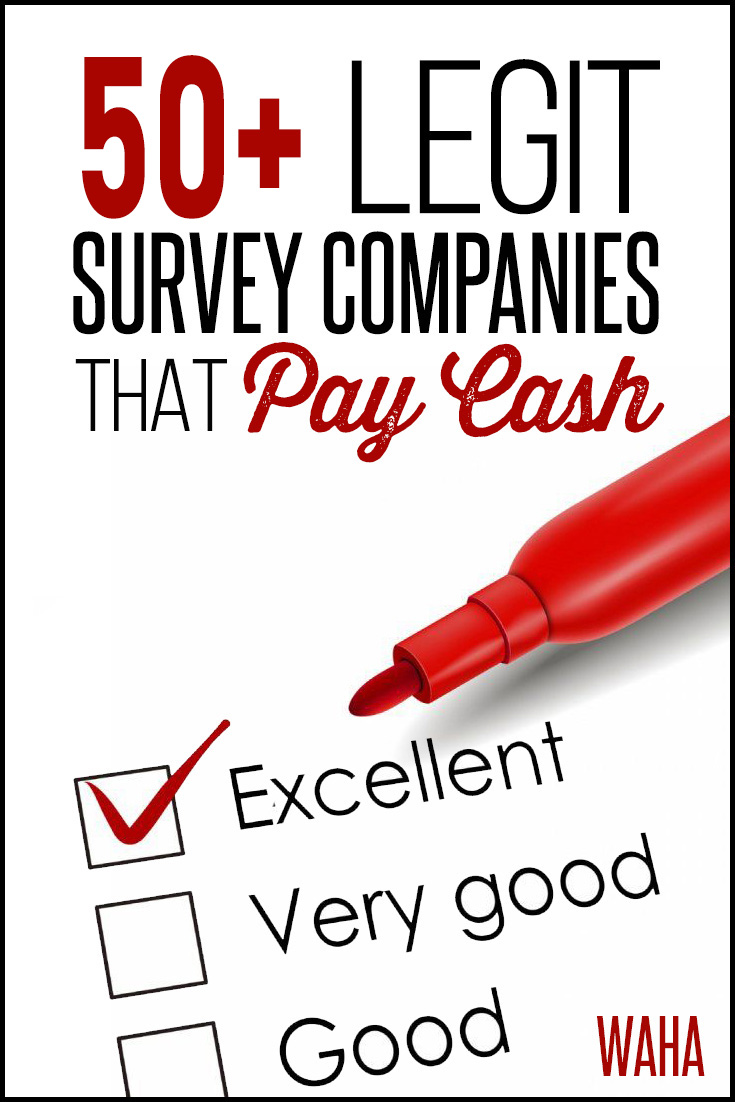 The list of survey companies that pay cash for surveys in the form of either PayPal, check, direct deposit, or a prepaid debit card.