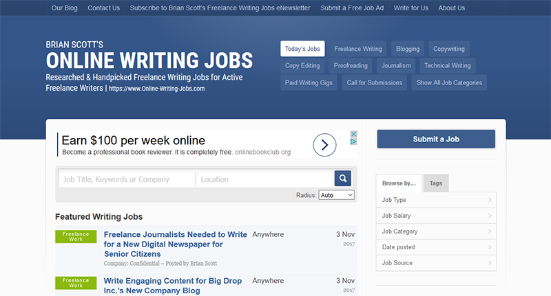 easy writing jobs