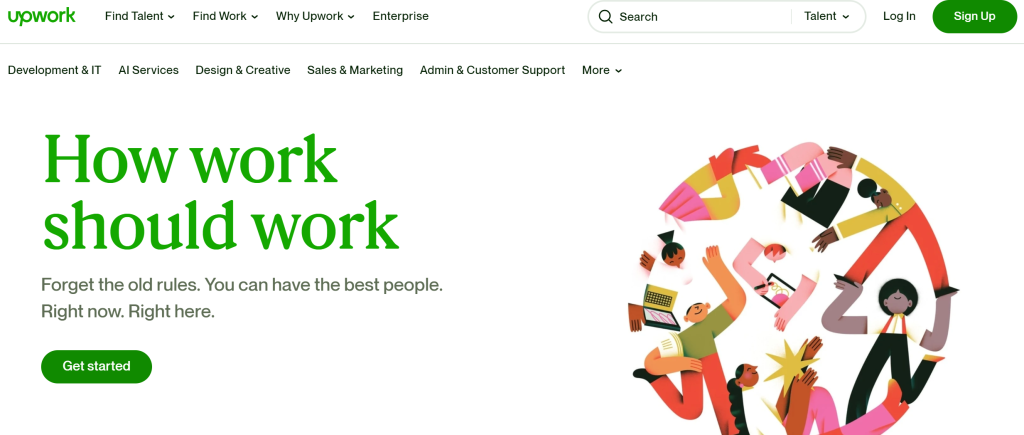 Upwork home page