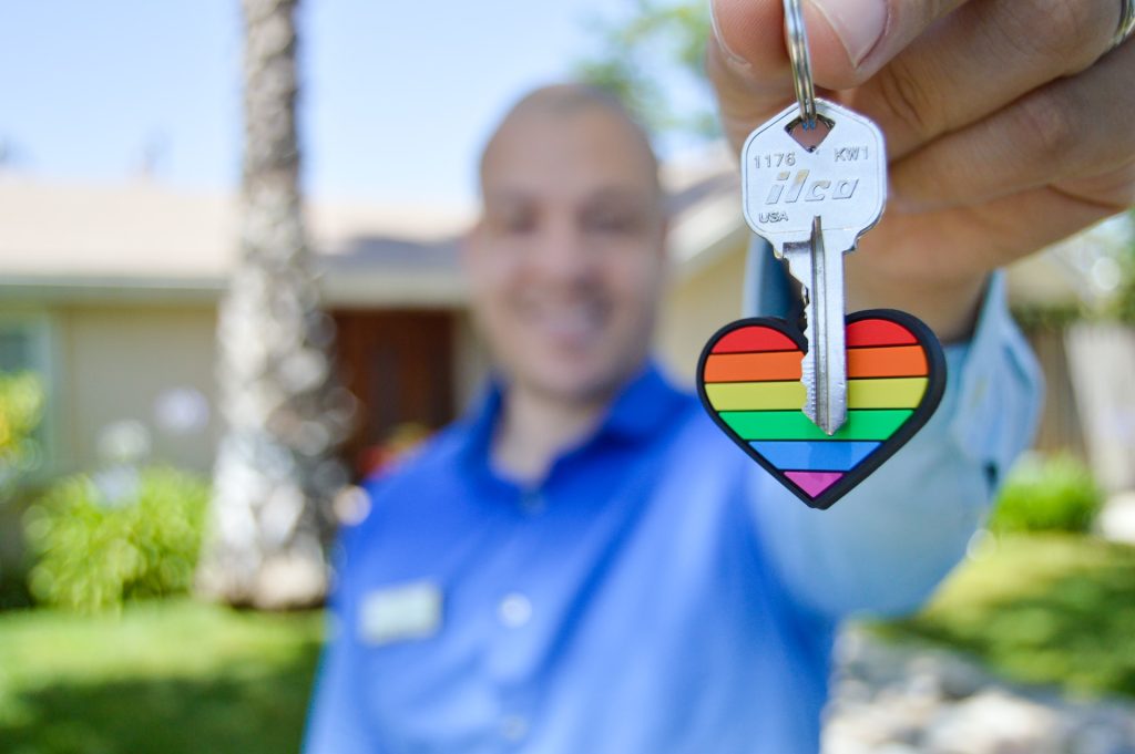 A new home owner showing his keys