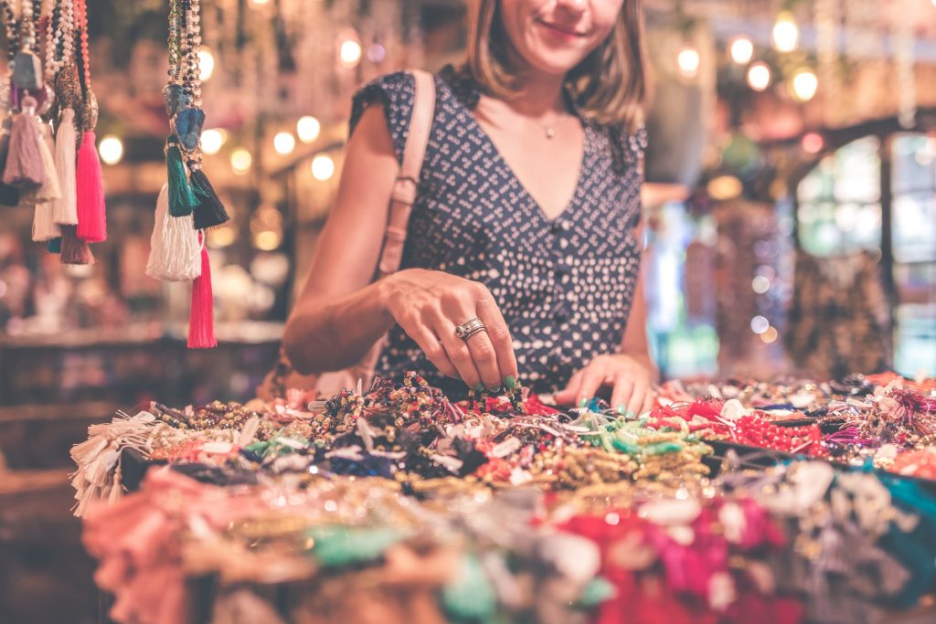 A professional shopper in a store