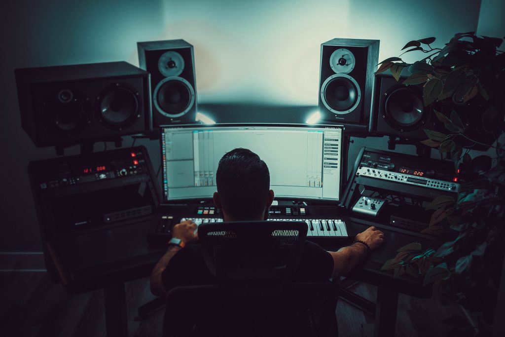 A remote music producer at work