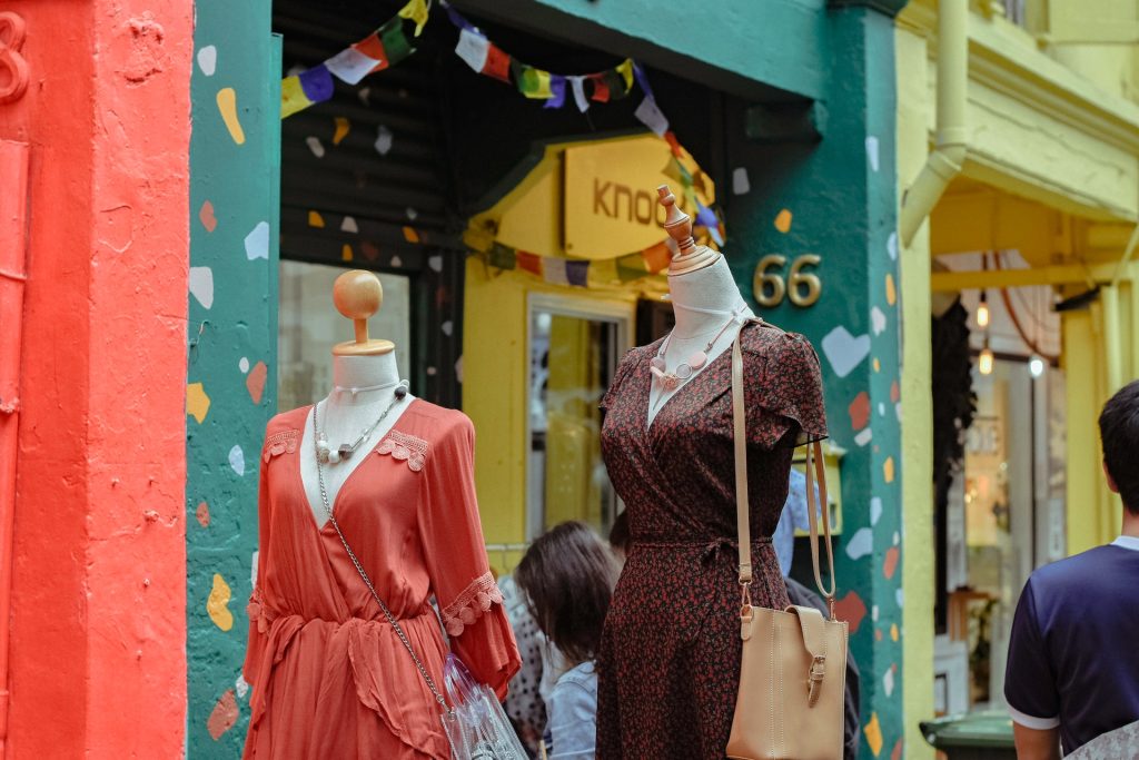 A fashion premises selling dresses