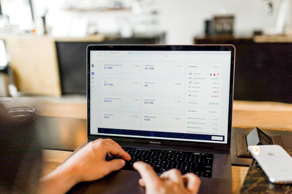 A person working on a laptop