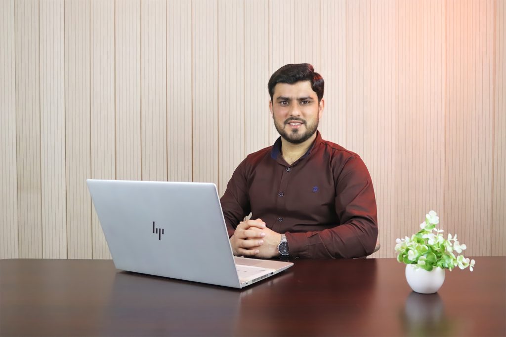 A man working on his laptop